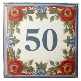 Rose Blumenhaustüren Nummernschild Tafel Schild Pl Fliese