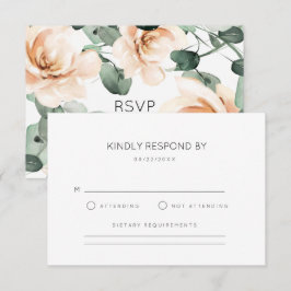 Rose Blumenhochzeit RSVP Karte