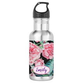 Rose Blumenkohl Blume Blume Pastellfarben Rosa Edelstahlflasche