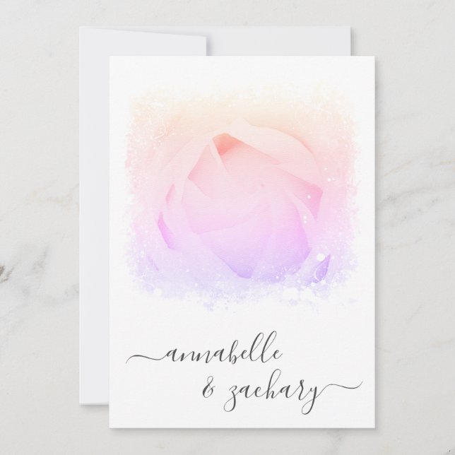 ** Rose Blumenkohl UAWG - QR AR8 WEDD Einladung (Vorderseite)