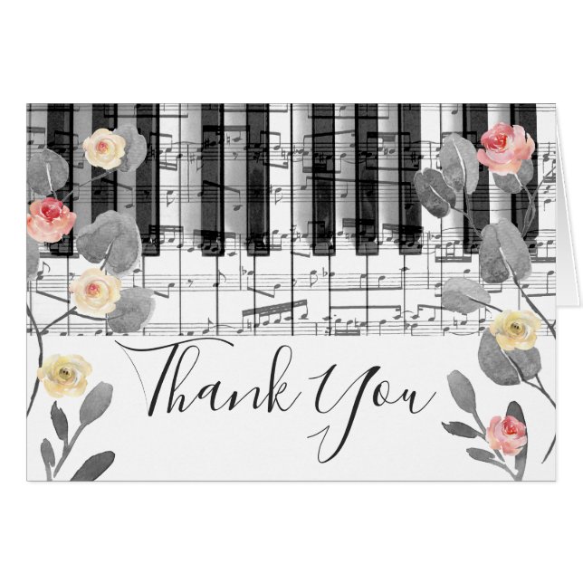 Rose Blumenmusikpiano Vielen Dank (Vorderseite (Horizontal))