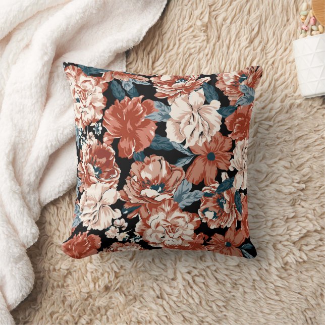 Rose Blumenmuster Elegantes Design Kissen (Decke)