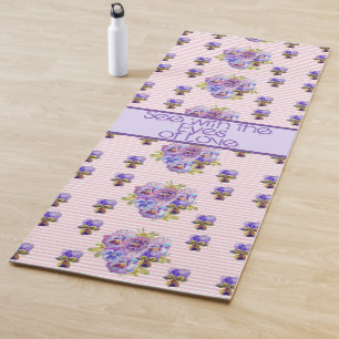 Rose Blumenmuster Pink mit den Augen der Liebe Yogamatte