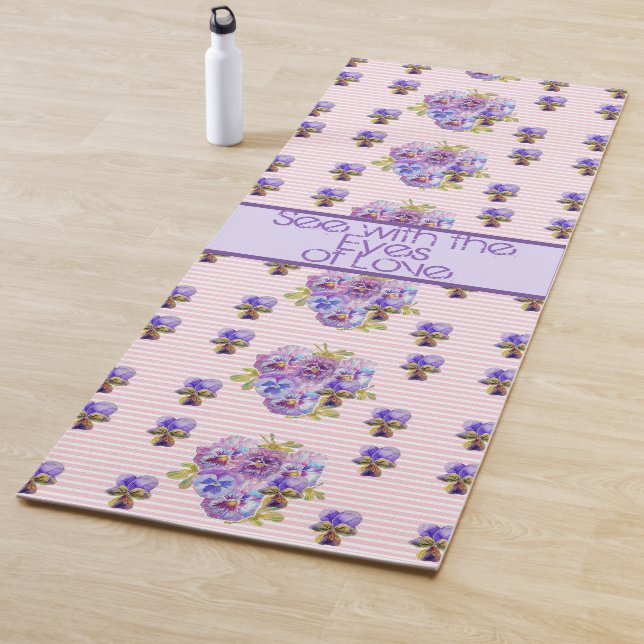 Rose Blumenmuster Pink mit den Augen der Liebe Yogamatte (Beispiel)