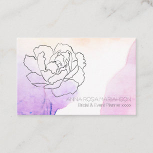 *~* Rose Blumenpastel Pink Lavendel Wasserfarbe Visitenkarte