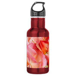 Rose Blumenrosa Blume Edelstahlflasche
