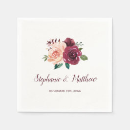 Rose Blumenzwiebelblüten Pink Burgund Serviette