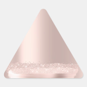 Rose Blush Bridal Name Schlagzeilen Dreieckiger Aufkleber