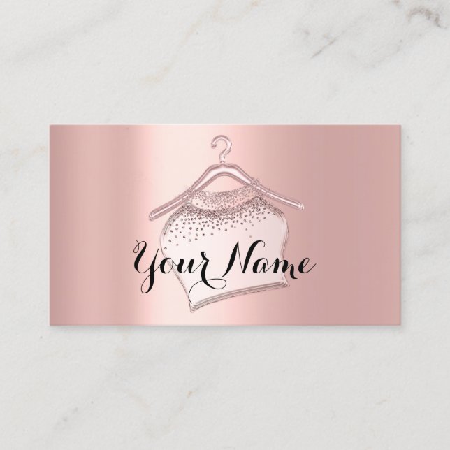 Rose Blush Closet Hanger Fashion Boutique Visitenkarte (Vorderseite)