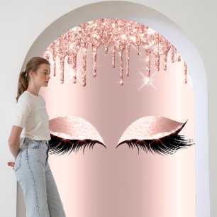Rose Blush Glitzer Tropfen Eyelashes Schönheit Poster
