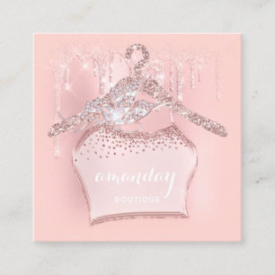 Rose Blush Glitzer Tuch Hanger Schmuck Mode Quadratische Visitenkarte