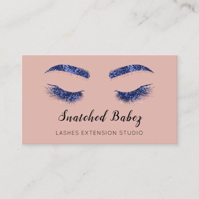 Rose Blush Microblading Makeup Eyelash Glitzer Visitenkarte (Vorderseite)