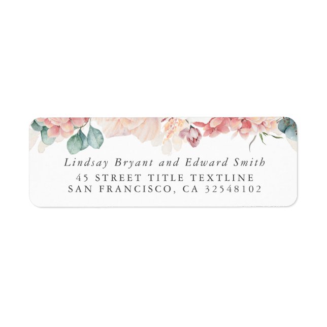 Rose Blush Peach Floral Label (Vorne)