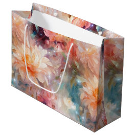 Rose Blush Peach Orange Bloral Große Geschenktüte
