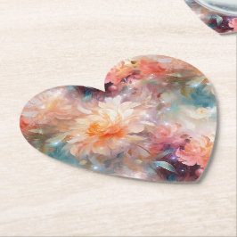 Rose Blush Peach Orange Bloral Untersetzer