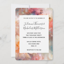 Rose Blush Peach Orange Blumenzehen Einladung