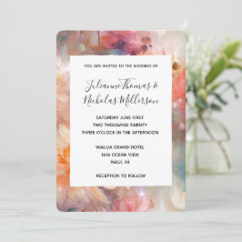 Rose Blush Peach Orange Blumenzehen Einladung