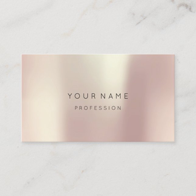 Rose Blush Pearly Abstrakt Minimal Seidenmetall1 Visitenkarte (Vorderseite)