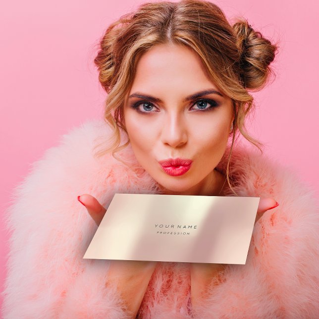 Rose Blush Pearly Abstrakt Minimal Seidenmetallic Visitenkarte (Rose Blush Pearly Abstract Minimal Silk Metallic Business Card)