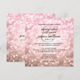 Rose Blush Pink Bokeh Lights Sommerhochzeit Einladung