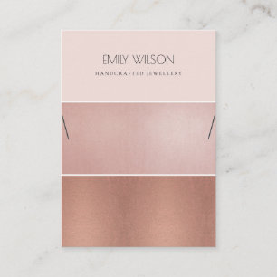 ROSE BLUSH PINK KUPFER STREIFEN HALSKETTE DISPLAY VISITENKARTE