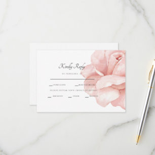 Rose Blush Réception de mariage Dîner blanc RSVP