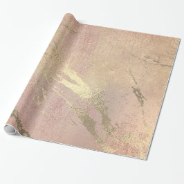 Rose Blush Schlaganfall Skin Gold Marmorgarten Geschenkpapier