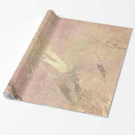 Rose Blush Schlaganfälle Skin Gold Marmor Shiny VI Geschenkpapier