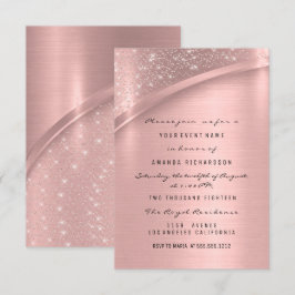 Rose Blush Spark Glitzer Bridal Sweet 16. Einladung