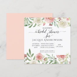 Rose Blush und Elfenbein Blumenkohl Brautparty| Pl Einladung