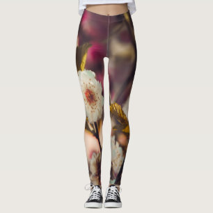 Rose Blütengrün rote Leggings Lebensweise Frauen