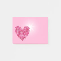 Rose Blütenherzen Sticky Notizblock