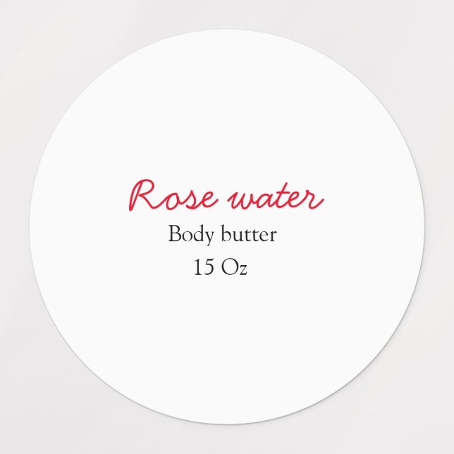 Rose body butter add your text name custom weight  etiketten (Design 1)