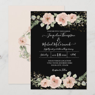 Rose BOHO Blush Aquarell Gold in Folios Einladung