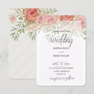 Rose Boho Orange Light and Blush Einladung