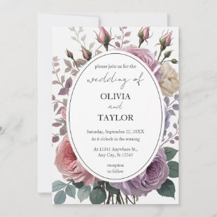 Rose Boho Rustic Wedding Einladung