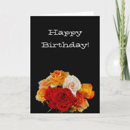 Rose Bouquet Birthday Karte