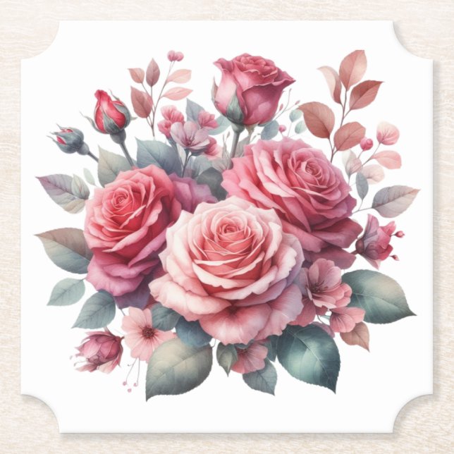 Rose Bouquet Blumendesign-62101 Untersetzer (Vorderseite)