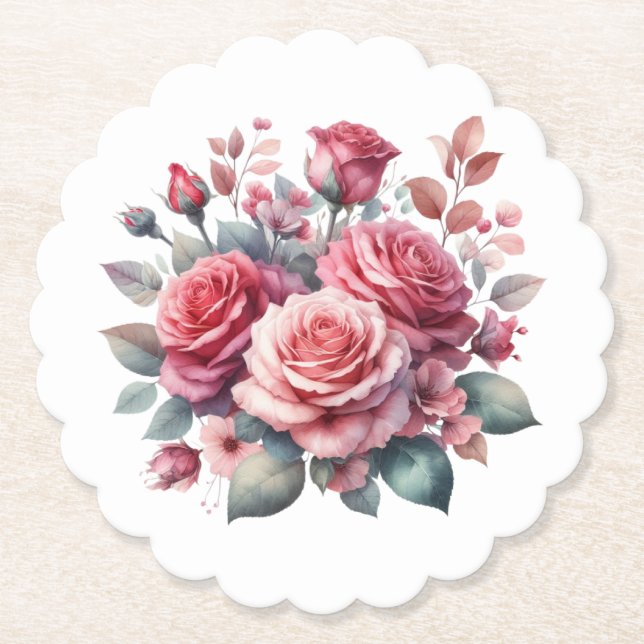 Rose Bouquet Blumendesign-62101 Untersetzer (Vorderseite)