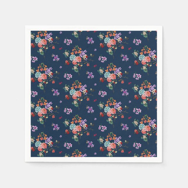 Rose Bouquet Blumenmuster Serviette (Vorderseite)