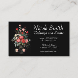 Rose Bouquet & Candles Hochzeitsplaner Events Visitenkarte