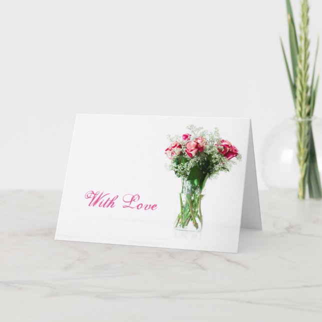 Rose Bouquet Carte d'amour Saint Valentin (Devant)