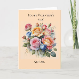 Rose bouquet Carte de la Saint Valentin pour elle