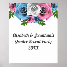 Rose Bouquet Gender Reveal Poster