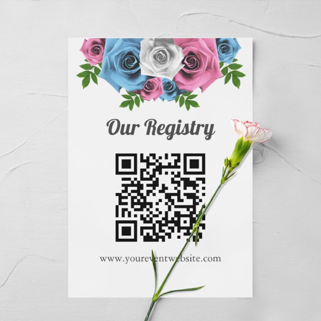 Rose Bouquet Gender Reveal Registry Begleitkarte (Von Creator hochgeladen)