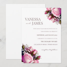 Rose Bouquet Hochzeit Einladung