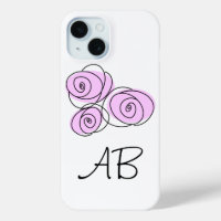 Rose Bouquet Lilac Monogram iPhone Gehäuse