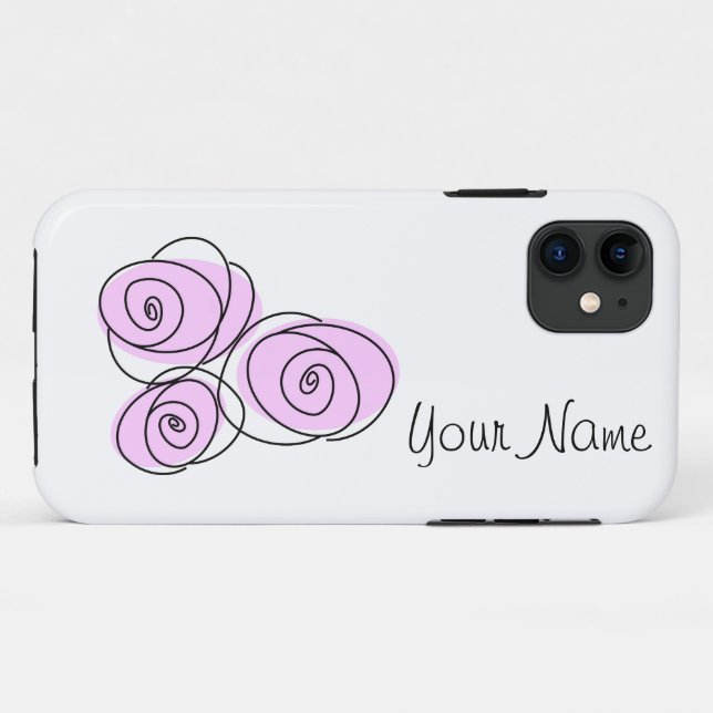 Rose Bouquet Lilac "Name" horizontal Case-Mate iPhone Hülle (Rückseite (Horizontal))