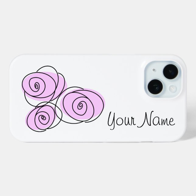 Rose Bouquet Lilac Name iPhone horizontal Case-Mate iPhone Hülle (Rückseite (Horizontal))