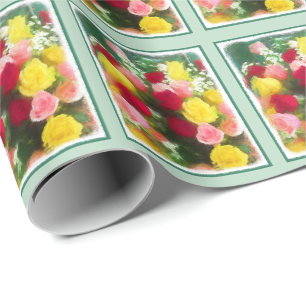 Rose Bouquet Malerei - Niedliche Original Blume Ku Geschenkpapier